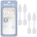 Child Safety Strap Locks (4 Pack) for Cupboards, Fridge, Cabinets, Drawers, Dishwasher, Toilet, 3M Adhesive No Drilling - by Jool Baby