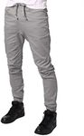 JD Apparel Men's Slim Fit Drawstring Harem Jogger Pants 3XL Light Grey