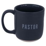 Lighthouse Christian Products Bless Pastor Rib Textured Black 20 Ounce Ceramic Mug