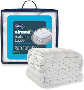 Silentnight Airmax 800 Single Mattress Topper - Extra Thick Deep Fitted Mattress Enhancer with 8cm Thick Cushioning, Mesh Sides to Increase Airflow and Elasticated Straps - 90x190cm, Single