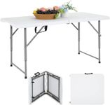 FDW Camping Table Plastic Picnic Table Office Table for Parties Wedding Camping Office with Carrying Handle (4FT,6FT)