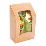 Eco Friendly Cafe Vision Angle Cut Sandwich Wrap Take Out Container with Window 200ct Box - Restaurantware