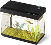 Xyingshine Fish Tank Smart Aquarium Kit: 2.5Gal Auto-Humidifying with Intelligent Mist Spray, Ultra-Quiet Silent Pump, Multi-Layer Filtration System, 7 Color Lights&LED Display-Desktop Decor for Room