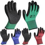 PROGANDA 3 Pairs Gardening Gloves Ultra-Grip Work Gloves Non-Slip Latex Coated Colourful Verstile for House Car Cleaning Fishing Outdoor
