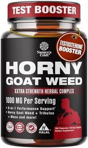 Horny Goat Weed for Men Enhancement - Extra Strength Male Enhancing Supplement with Black Maca Root, Tongkat Ali, Saw Palmetto & Panax Ginseng Extract for Stamina & Energy - 180 Capsules