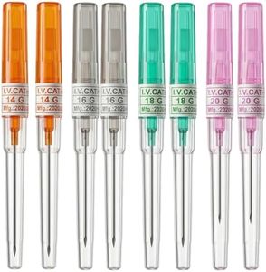 DJCIW 8PCS Mixed Catheter Piercing Needles, Hollow Piercing Needles14G 16G 18G 20G Gauge Piercing Needles Hollow Needles for Ear Nose Lip Tongue Belly Cartilage Piercing Kit Piercing Tool