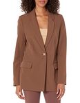 The Drop Women's Blake Long Blazer, Coffee Bean, XXL