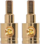 2/0 Gauge to 4 Gauge Wire Reducer,2pcs 0GA Wire Reducer Terminal Connector Pure Copper Gold Plated Battery Terminal Connectors for Car Amplifier Modification Wire Reducer Cable Power Terminal Cord