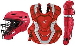 Easton Elite x Custom Catcher Box Set Red/Silver, Unisex-Adult, Elite-X Custom Catchers Set Youth RD/SL, 8065154, Red/Silver, Youth