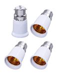 Sichumaria® B22 to E27 Bulb Converter Screw Bulb Holder Screw to Light Bulb Adapter Converter for Led Halogen CFL Light Lamp(Copper, White, Pack of 4)