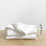 Baloo Soft 5.4kg Weighted Throw, Heavy Quilted Blanket in Pebble White, 107x183 cm