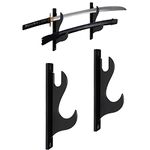 Sword Stand Wall Mount, Swords Wall Mount, Sword Holder,Katana Sword Display Stand 2-Tier(Black)