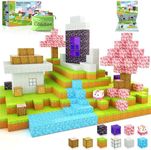 Magnetic Blocks - Build Mine Magnet World Cherry Blossom Set, Magnetic Tiles Building STEM Toys for Boys & Girl Kids Toddler Toys for 3+ Years Old