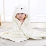 MumsLap Hooded Baby Towel - Premium Soft Baby Bath Towel for Bathtub for Newborn, Infant - Ultra Absorbent, Natural Baby Stuff Towel for Boy and Girl (Elephant, Kitty, Puppy) (Bear) | Polyester Blend