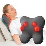 Bob and Brad Back Massager with Heat, EZBack Shiatsu Neck Massagers Corded Massage Pillow for Pain Relief, Deep Tissue Kneading Electric Massager Pad for Shoulder,Back,Legs, Gifts for Men Women