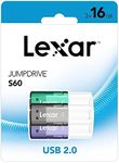 Lexar LJDS060016G-B3BUG 16GB USB 2.0 S60 USB Flash Drive 3 Pack Black