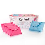 Re:Pad Reusable Sanitary Pads for women, | (4 Pads for moderate flow (Pink) + 2 Pads for heavy flow (Blue) + 1 Leak Proof Sanitary Pad Pouch) | Lasts Up To 1 .5 Years |Skin Friendly for women