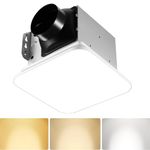 JOEAONZ Bathroom Exhaust Fan with Light 110 CFM Quiet with Color Change, 3000K/4000K/5500K 1000LM Household Ventilation Fan Light Combo, Energy Saving Ceiling Mount Bathroom Fan, Memory Function