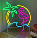 Tropical Decor tropical party decorations tropical christmas Bar Decor Tiki bar decor Flamingo neon sign Palm tree wave sign wall decor sunset sunrise Decorations Tiki bar Decor (13x13")