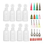 Pack of 8pcs 1 Oz.Jagua Henna Temporary Tattoo bottle Kit, Multi Purpose Precision Applicator with 16 Blunt Tips for Body Art Paint DIY Project