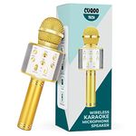 CUQOO 4 in 1 Wireless Karaoke Microphones – Karaoke Microphone with Voice Changing Effects | Karaoke Bluetooth Microphone for Dancing | Karaoke Mic Speaker Singing Machine with Record Function