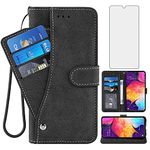 Asuwish Samsung Galaxy A50/A50S/A30S Wallet Case,Leather Phone Cases with Credit Card Holder Slot Stand Kickstand Shockproof Rugged Flip Folio Protective Cover for Glaxay A 50 S50 50A Men Girls Black