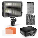 Neewer Dimmable 176 LED Video Light Lighting Kit: 176 LED Panel 3200-5600K, 2 Pieces Rechargeable Li-ion Battery, USB Charger and Portable Durable Case for Canon, Nikon, Pentax, Sony DSLR Cameras