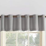 No. 918 Montego Casual Textured Kitchen Curtain Valance, 56" x 14", Nickel Gray