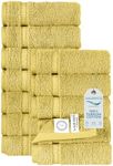 SALBAKOS - Premium Washcloths 12 Pack Set, 100% Turkish Cotton, Highly Absorbent & Quick Dry, Face Towels Wash Cloths for Hotel, Spa & Gym | 13"x13" (Yellow)