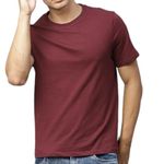 PATCH ORIGINALS Mens Casual Wear Cotton French Terry 240 GSM Plain Round Neck Tshirt Maroon