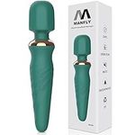 MANFLY Neck Massager, Handheld Electric Powerful Cordless USB Rechargeable Waterproof Massager (Dark Green)