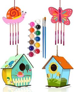Kit Fai da Te con 4 Confezioni di Nidi per Uccelli E Carillon per Bambini da Costruire E Colorare, Arte E Artigianato in Legno per Ragazzi E Ragazze dai 8-12 4-6 6-8