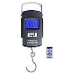 EasyULT 50 kg Digital Luggage Scale, Electronic Balance Digital Fishing Hanging Hook Scale, with LCD Display, with Tare/Data Hold Function, 2 AAA Batteries Included(Black)