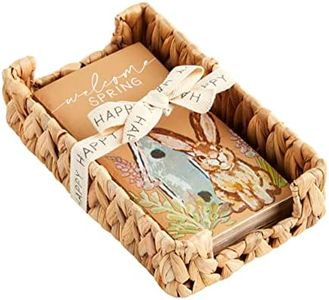 Mud Pie Easter Guest Towel & Basket Set, Welcome, Basket 9" x 5 1/2" | Napkin 7 3/4" x 4"