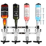 FWEEK 4 Bottle Optics for Spirits Bar Butler Wall Mounted Bottle Bracket Alcohol Wine Upside Down Drink Dispenser Stand Rack for Home Pub or Kitchen Bar, 30ml Optic Spirit Barware Set