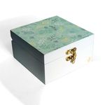 BRAHMA DESIGN Decorative Gift Box for Presents | Herbs | Size 5" x 5" x 2.75" | Jewellery Box, Vintage Box, Knick-knacks Storage Trunk, Gift Box for Packaging, Wooden box for storage