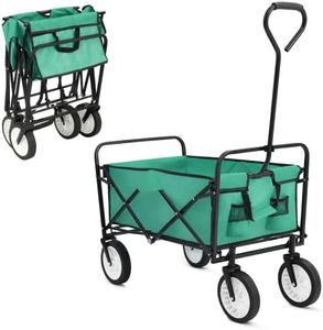 Carrello Pieghevole, Carrello a Mano da Giardino, da Spiaggia, per Il Trasporto, con Tasca Laterale, Carico Massimo 80 kg, per Attività All'aperto, Spiaggia, Campeggio, Verde