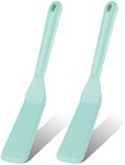 Zopeal 2 Pieces Silicone Narrow Skinny Spatula Crepe Flipper Long Spatula Heat Resistant Cooking Spatula Non Stick Pancake Spatula for Cooking Egg Burgers Pizza Pancake Steak Omelet(Light Blue)