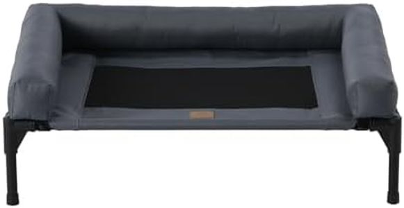 Charlie’s Pet Dog Cat Puppy Indoor/OutdoorTrampoline Bolster Sofa Bed Tough Spot Clear Air Dry Durable Easy Assemble Breathable Oxford Fabric - Grey Medium 81.3x63.5x26.7cm