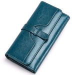 SENDEFN Leather Purses for Women, RFID Blocking Wallet for Women, Long Ladies Purse with Multiple Card Slots and Zipper Compartment