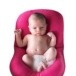 Baby Bather Infant Bath Pad, Moonvvin Floating Soft Baby Bath Support Newborn Pad Tub Cushion (Rose Red)