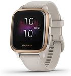 Garmin Venu Sq Music, GPS Smartwatch with Bright Touchscreen Display, Features Music and Up to 6 Days of Battery Life, Rose Gold with Tan Band (010-02426-01)