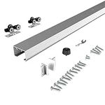 JUBEST 8FT Commercial Grade Pocket Door Hardware and Track Set, Sliding Door Hardware 96", Durable and Smoothly, Easy to Install