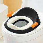 StarAndDaisy Potty Seat for Kids 1-5 Years/Toilet Seat for Kids with Splash Guard/Baby Potty Seat with Comfortable Cushion & Secure Handles - Black.