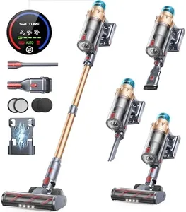 Cordless Vacuum Cleaner, 45KPA 550W, 60Mins Runtime, Self-Standing Stick Vacuum with Aroma Function, Auto Mode, Wall Charging, Touchscreen, Anti-Tangle Vacuum Cleaner for Pet Hair/Hardfloor/Carpet