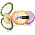 SOOPLEU Avocado Saver and Tomato Holder - Set of 4 Reusable Storage Containers for Fridge - Ideal for Garlic, Onions, Lemons, and Potatoes