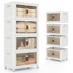 COSTWAY 4-Pack Plastic Stackable Bins,