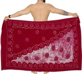 Hawaiian Wrap Mens Sarong Coverup Beachwear Swimsuit Swim Bathing Suit Maroon