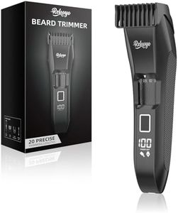 REHOYO Beard Trimmer for Men – Professional Cordless Waterproof Hair Clippers, 20 Length Adjustable Dial, Electric Mustache/Face Trimmer with Stainless Steel Blade for Facial Hair, Beard Grooming