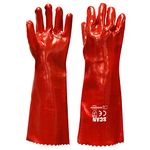 Scan GLOGAUN18 PVC Gauntlet with Cotton Knitted Liner - Red